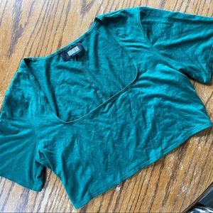 XL Reformation green crop top tshirt stretch